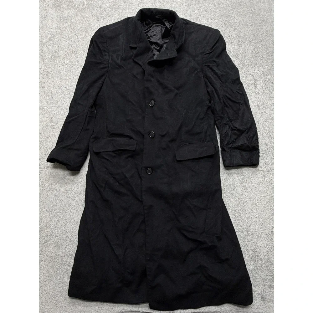 Joseph & Lyman Coat Mens Small‎ Black 100% Cashmere Long Overcoat Bloomingdale's